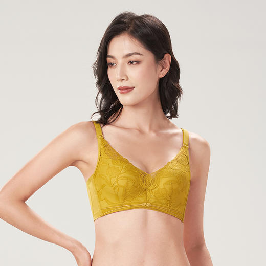 都市丽人聚拢升杯B杯适穿舒适更聚拢蕾丝内衣中厚款3/4杯常规文胸树脂胶圈四排扣YB31A6 商品图1