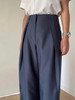 Semplicita｜G11 高腰前褶长裤  [ 灰蓝] 商品缩略图4