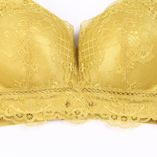 都市丽人聚拢升杯AB杯适穿舒适更聚拢蕾丝内衣两种厚度3/4杯常规文胸树脂胶圈三排扣新年本命年红品YB31A7 商品图4