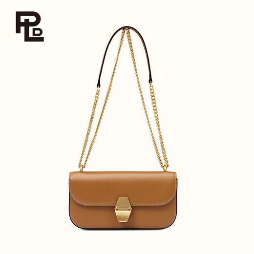 保兰德PLD东方雅奢贝壳系列翻盖1号头层牛皮单肩斜挎手提包通勤必备女包 商品图6