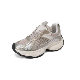 西村名物2023年秋季新款厚底拼色运动鞋圆头潮流百搭老爹鞋D23CM32551