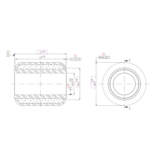 导向臂衬套弹簧梁衬套安装孔φ30-60*72东升 商品图0