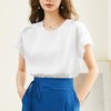 百姿 简约套头雪纺衫2023夏季新款休闲圆领百搭短袖T恤女231197 商品缩略图0