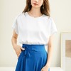 百姿 简约套头雪纺衫2023夏季新款休闲圆领百搭短袖T恤女231197 商品缩略图2