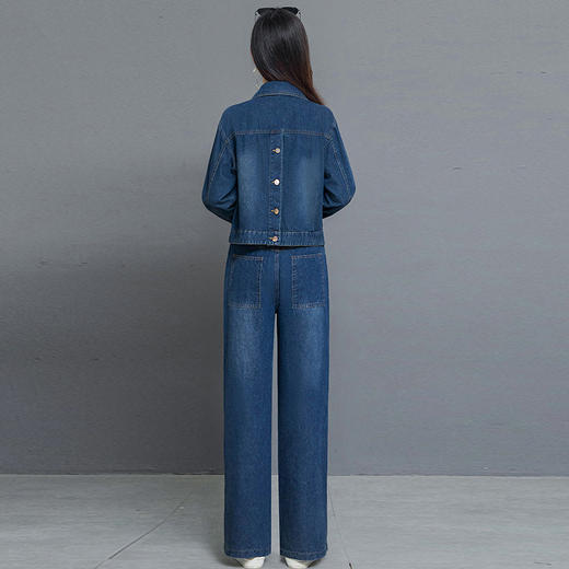 秋季新款，牛仔两件套长袖上衣长款直筒裤休闲时尚套装QYM-TYH-231317-Y 商品图2