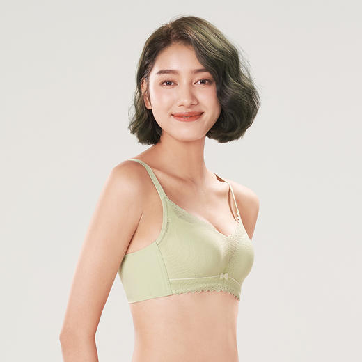 都市丽人自然舒适A杯适穿蕾丝内衣加厚款3/4杯常规文胸树脂胶圈三排扣LB31M5 商品图2