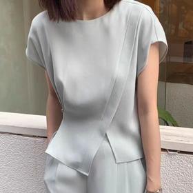 百姿 名媛小众气质无袖雪纺衫2023夏季新款圆领小衫上衣女231209