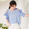 百姿 短袖圆领雪纺衫女2023夏季新款韩版直筒显瘦小衫上衣女装 商品缩略图3