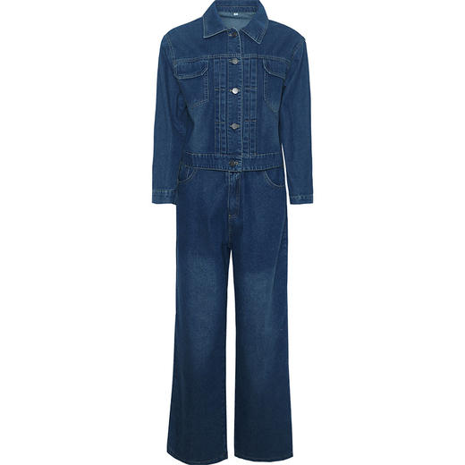 秋季新款，牛仔两件套长袖上衣长款直筒裤休闲时尚套装QYM-TYH-231317-Y 商品图4