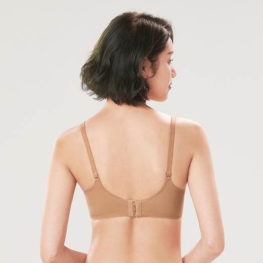 都市丽人自然舒适蕾丝内衣薄款3/4杯常规文胸树脂胶圈三排扣新年本命年红品LB32M1 商品图3