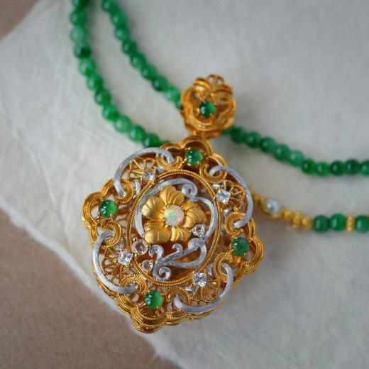 龢盒原创 满色辣绿老翡翠大绿蛋香囊 商品图1