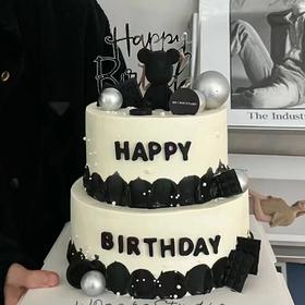 黑巢-双层男士蛋糕生日蛋糕