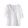 百姿 蕾丝V领短袖上衣2023夏季新款纯棉名媛气质蕾丝衫女231196 商品缩略图4