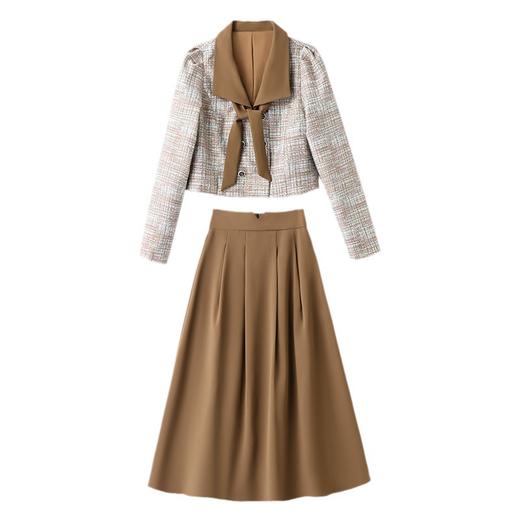 HR WS28359气质复古小香风时尚优雅修身显瘦两件套裙 商品图4