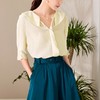 百姿 都市优雅雪纺上衣女2023夏季新款韩版套头纯色直筒女装小衫 商品缩略图0