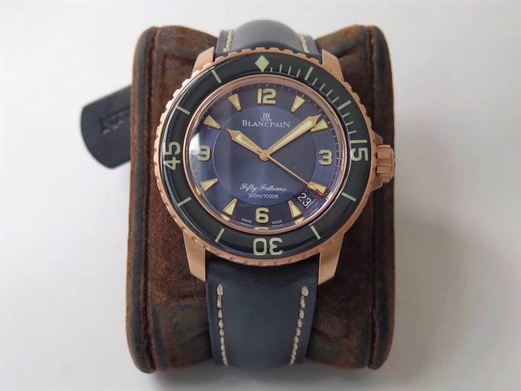 ZF厂宝珀五十噚5015红金腕表评测-顶级蓝宝石圈口