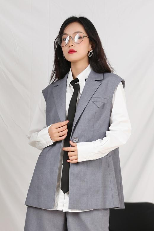 Kai & Kiera 灰色翻领马甲外套 13187 商品图0