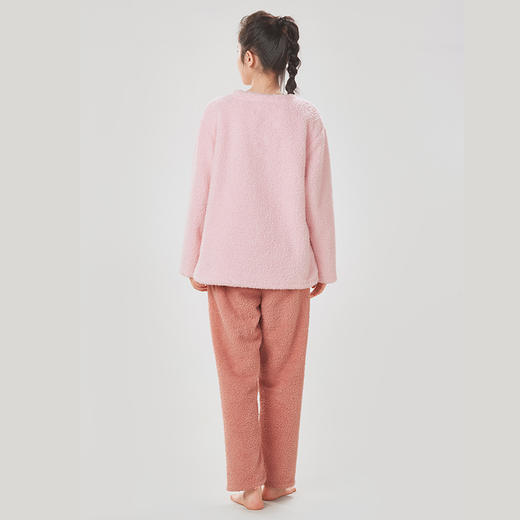 都市丽人生活家居女士睡衣米粒绒厚款长袖长裤类家居服套装LH32M1 商品图2