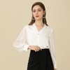 百姿 2023秋季新款V领女装韩版小众长袖洋气绣花雪纺衬衫女90146 商品缩略图2