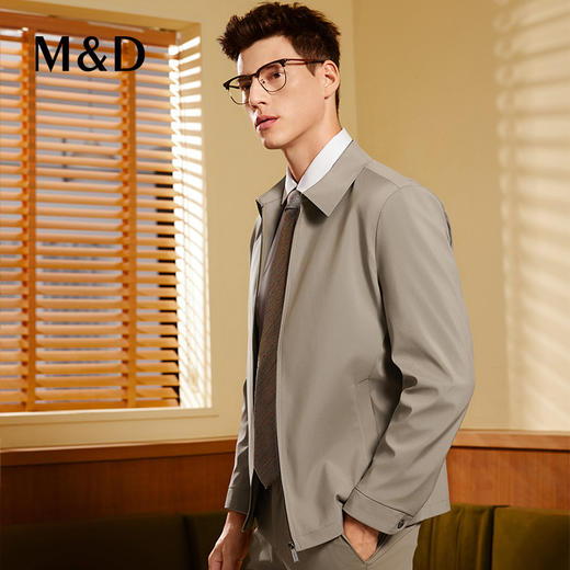 MD名盾行政夹克男士抗皱免烫秋季新品高级商务茄克休闲翻领外套男 商品图2