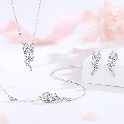 【郁金香】S925银花朵项链【JHY-N001321B】 商品图3