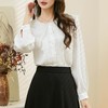 百姿 娃娃领减龄长袖衬衫2023秋季新款直筒纯色优雅上衣女231224 商品缩略图3