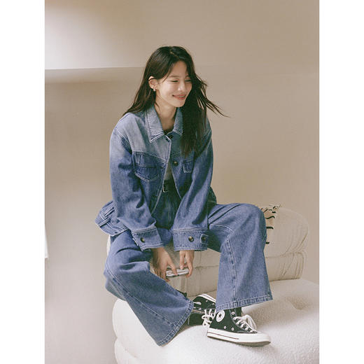 Even Vintage | 休闲时髦 原创设计感高ji翻领牛仔外套女早秋新款 商品图3