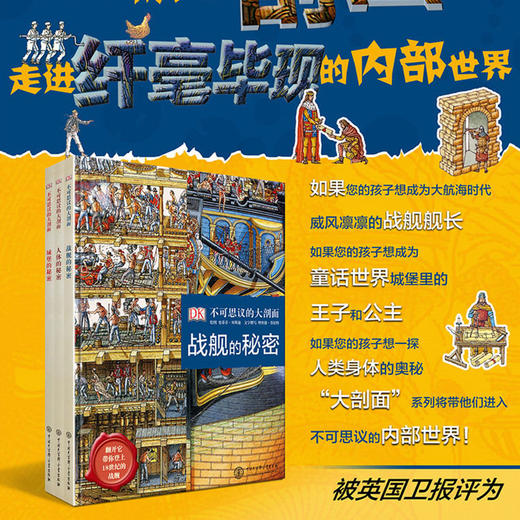 DK不可思议的大剖面 全3册 战舰的秘密+人体的秘密+城堡的秘密 商品图1