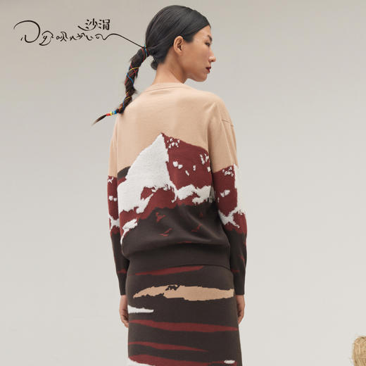 羊绒山峰提花圆领套衫 SJF95W293K 商品图7