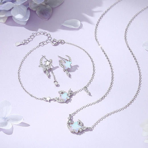 【月伴星辰】S925银月光石项链【JHY-N001338B】 商品图1