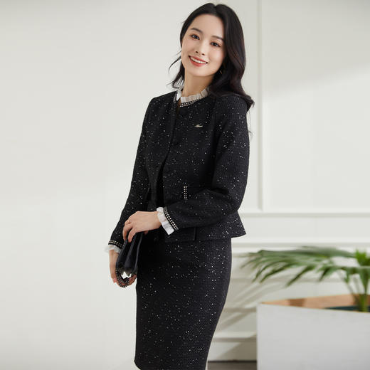 【上衣+裙子】罗蒙小香风名媛女式套装优雅气质休闲舒适两件套女 商品图1