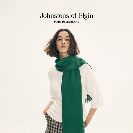 Johnstons of Elgin超精细美利奴羊毛围巾 纯色 商品图5