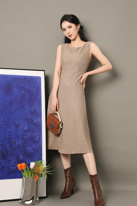 Le Malene 卡其色知性简约西装背心连衣裙套装 16890 商品图1