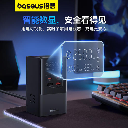 倍思 灵睿系列 插线板 3AC+2U+2C 100W 1.5m 中规 商品图2