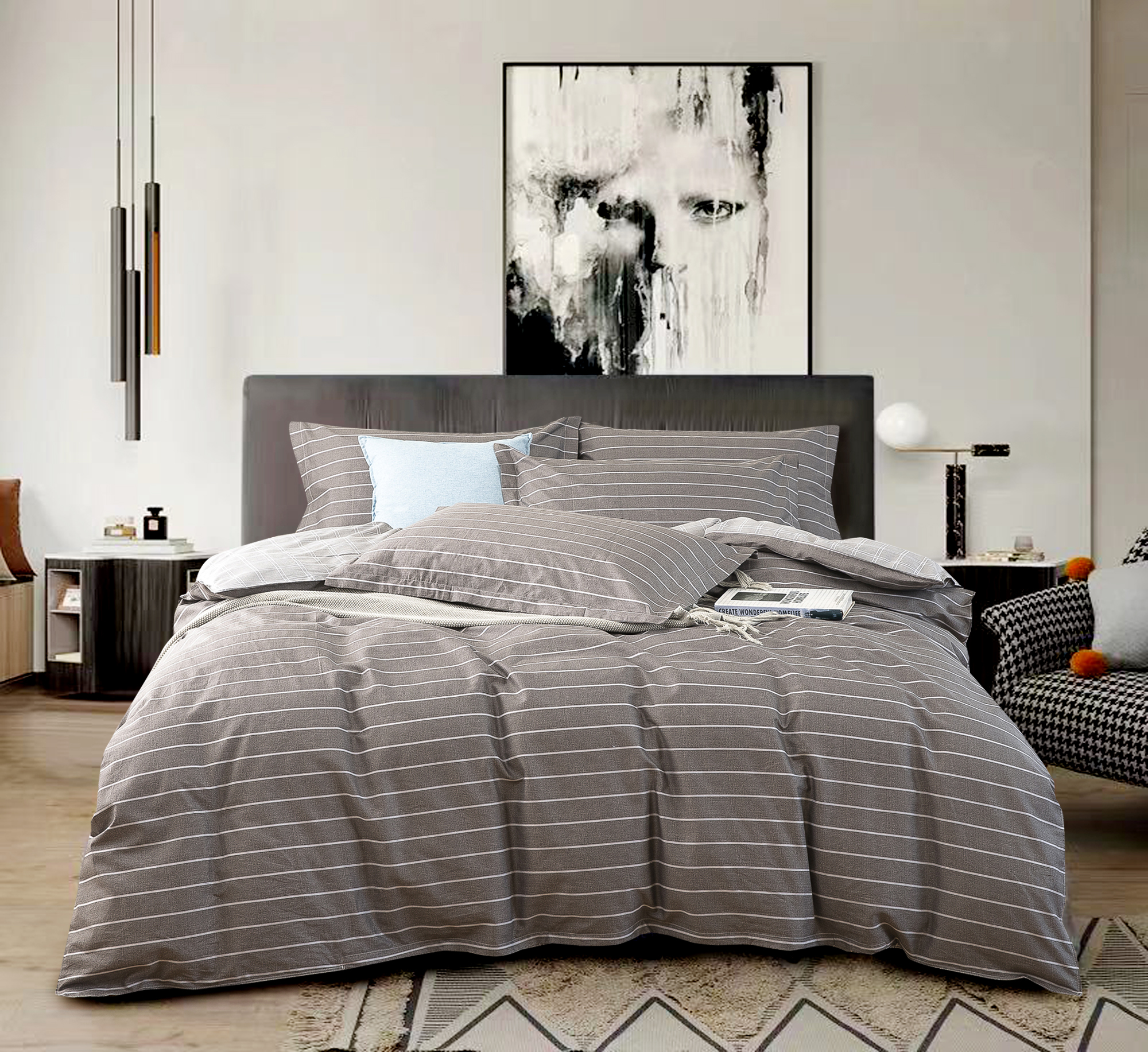 無印优品全棉斜纹四件套-古雅