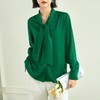 百姿 蝴蝶结衬衫女2023春季新款时尚女装都市通勤OL纯色长袖上衣女 商品缩略图1