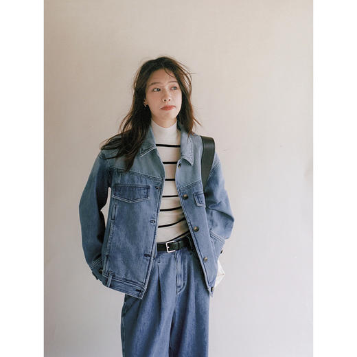 Even Vintage | 休闲时髦 原创设计感高ji翻领牛仔外套女早秋新款 商品图1