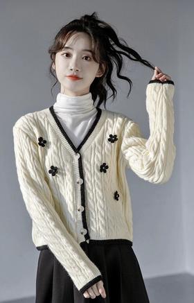 Im Presionismo梅花小香针织开衫