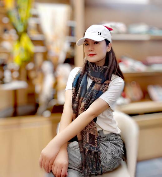 优品堂【雍容雅致】香云纱薯莨重磅桑蚕丝双层双面长巾 商品图2