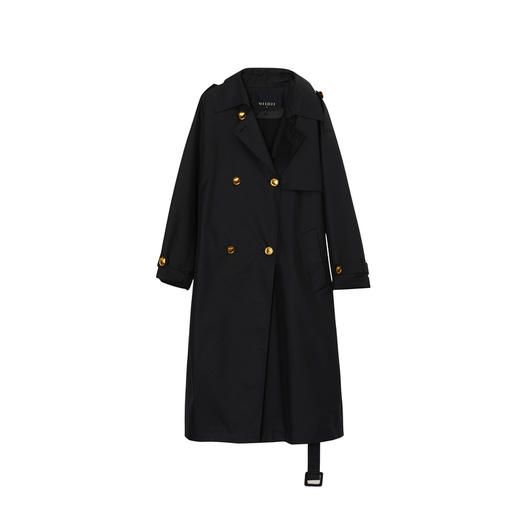 谜底可拆卸两件式风衣外套2023秋季新款气质双排扣翻领233ME1100 商品图4