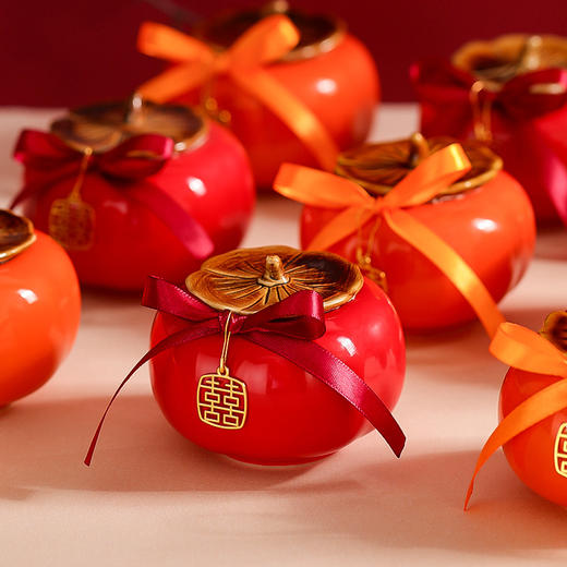 【结婚订婚常备物❗️柿柿如意结婚喜糖盒子】定制包装美绝伦，新款订婚礼伴手礼柿子罐包装盒伴手礼新年礼盒年货礼盒 商品图2