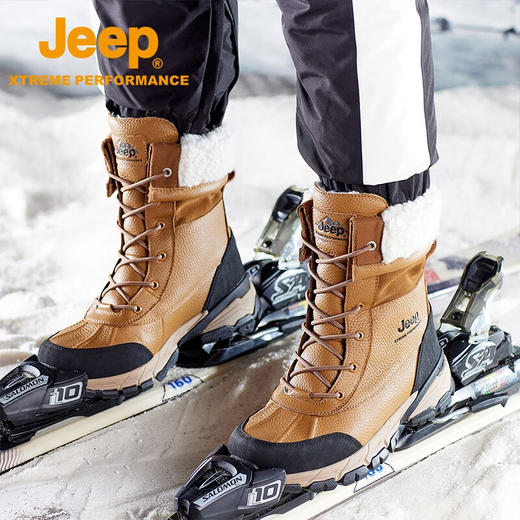 Jeep吉普2023款秋冬新品雪地靴男户外登山鞋女防滑耐磨高帮徒步鞋 P2310911605 男款 P2310811621女款 商品图4