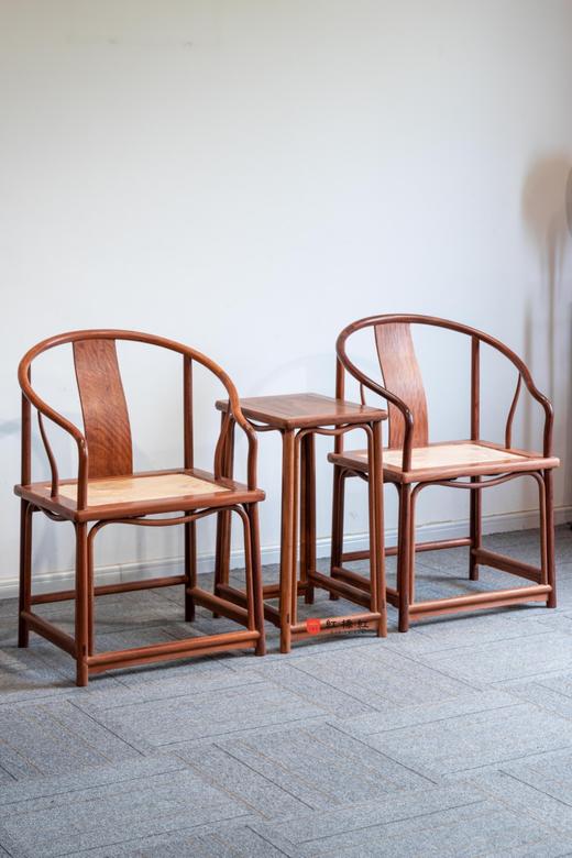 红桥红 家具严选  缅甸花梨(大果紫檀） 【藤面 安思远 藤条垂手 圈椅 三件套】 商品图1