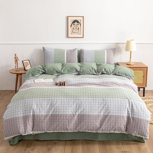 無印良品水洗色织全棉四件套-艺术格调 商品图0