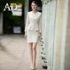 AD时尚气质女神范职业装两件套女总裁工作服连衣裙浅色西装套装 商品缩略图0