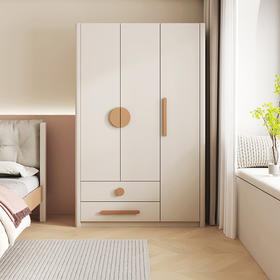 喜梦宝两门三门衣柜现代简约新中式造型卧室家具水粉系列