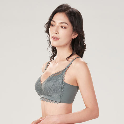 都市丽人舒软挺塑AB杯适穿蕾丝调整型文胸中厚款3/4杯塑身文胸无钢圈内衣三排扣LJ34K7 商品图1