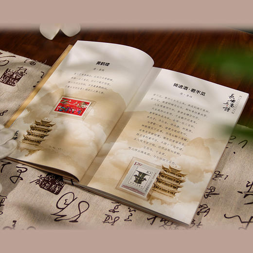珍邮上的唐诗集 《长安三万诗》独特采用“诗邮结合”表现形式 将唐代诗人的48首诗词以邮票形式表现出来 组成一本特殊的“珍邮上的唐诗集” 商品图5
