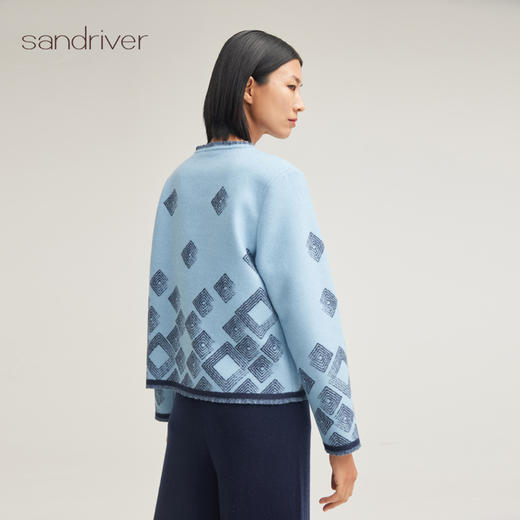 羊绒提花面料小香流苏外套SJF94W248K 商品图4