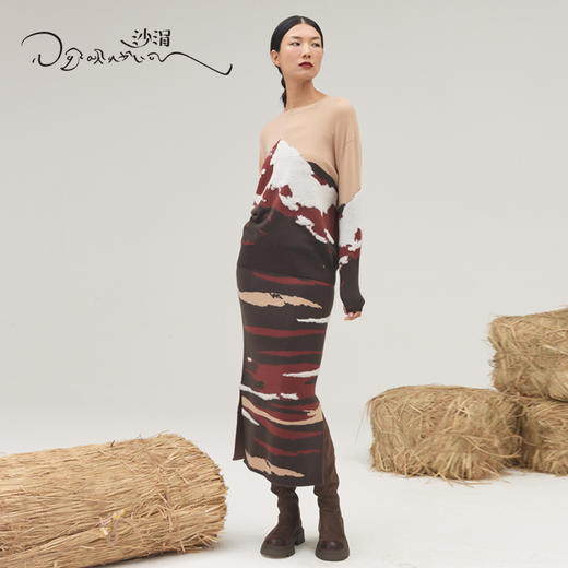 羊绒山峰提花圆领套衫 SJF95W293K 商品图8